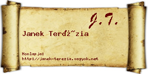 Janek Terézia névjegykártya