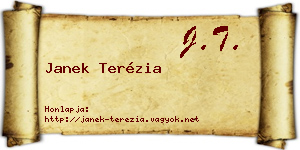 Janek Terézia névjegykártya